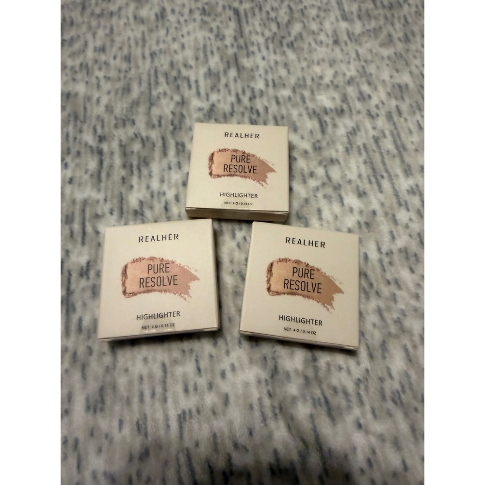 REALHER Pure Resolve Highlighter Compact New Full‎ Size Lot of 3
